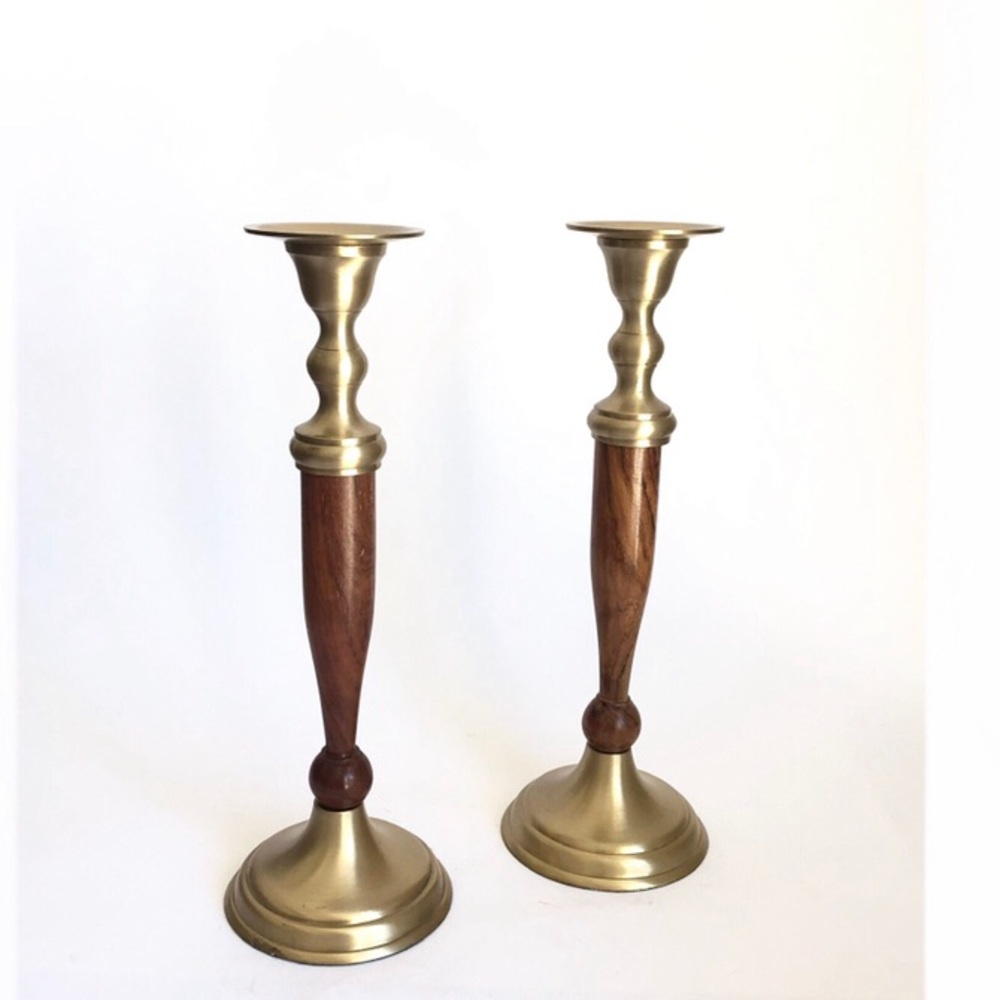 Tall Vintage Candleholders - Pair